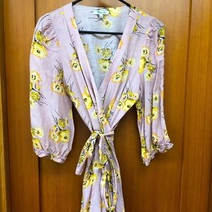 Madewell floral midi wrap dress